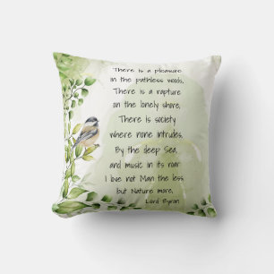 Coussin Love Nature Citation Inspirationnelle Lord Byron