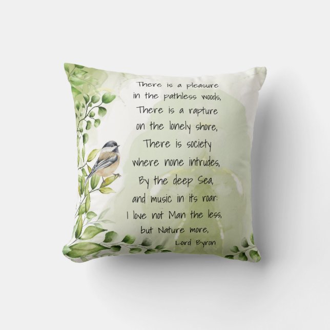 Coussin Love Nature Citation Inspirationnelle Lord Byron (Recto)