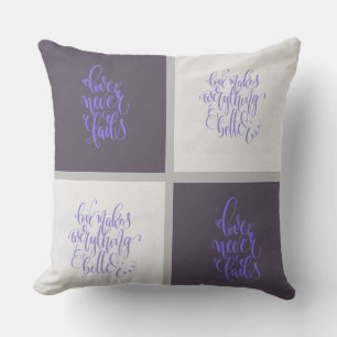 Coussin Love Never Fail Patchwork/Coussin de pinceau