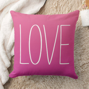 Coussin Love Pink Modern Typographie simple