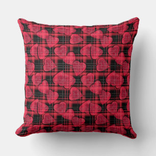 Coussin Love plaid