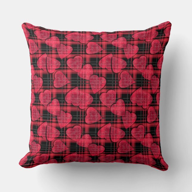 Coussin Love plaid (Recto)
