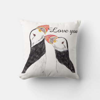 Coussin Love Puffins