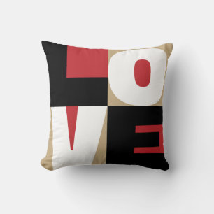 Coussin Love Red Black Gold Clean-Cut Lettre Art Design