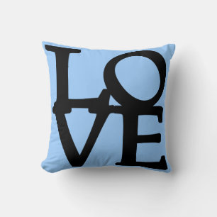 Coussin LOVE rose et bleu