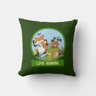 Coussin Love Runny Funny Woodland Animal Race Cartoon