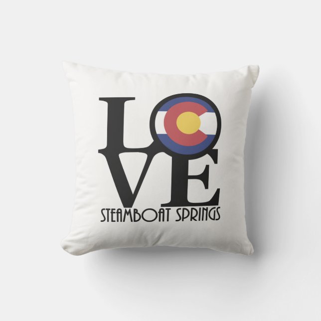Coussin LOVE Steamboat Springs Colorado (Recto)