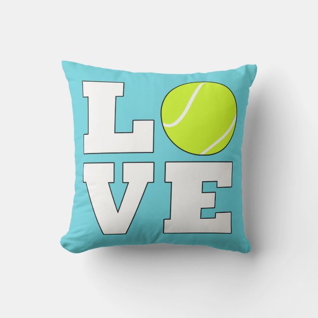 Coussin LOVE Tennis Couleur personnalisée Couleur décorati (Recto)