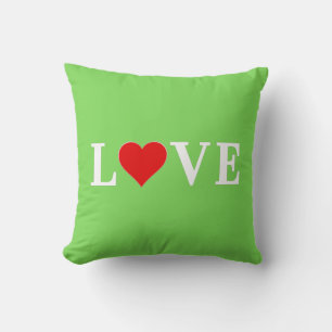 Coussin LOVE Trending Lime Green Moderne Élégant