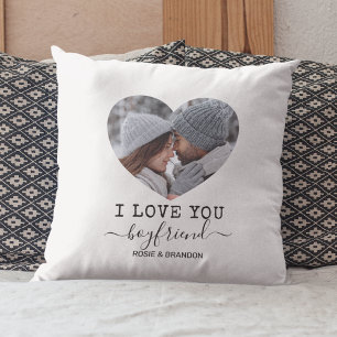 Coussin Love You Boyfriend coeur Photo