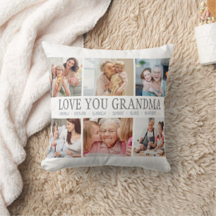 Coussin LOVE YOU Custom Name Photo Collage Jeu d'oreiller