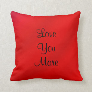 Coussin Love You, Love You More Script Red Carré