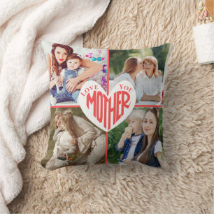 Coussin Love You Mother, Custom Heart 5 Photo
