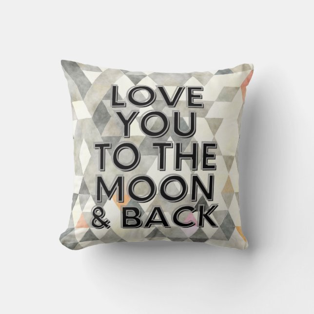 Coussin Love You to the Moon and Back Grey (Recto)