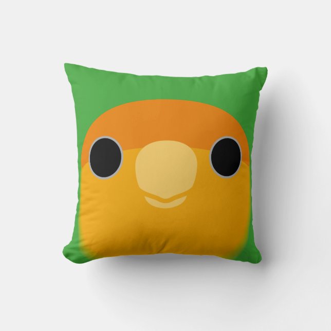 Coussin Lovebird à tête blanche (à face orange) (Recto)
