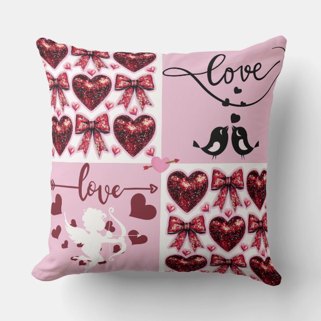 Coussin Lovebirds Forever Sweet Valentine's Day (Recto)