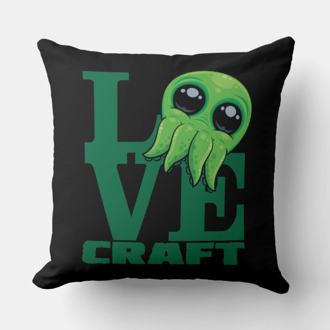 Coussin Lovecraft Baby Cthulhu Design - Éffrayant mignon A (Recto)
