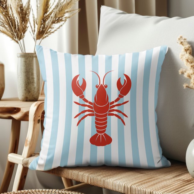 Coussin Lovécrevisse gras et rayures bleues décoration de  (Créateur téléchargé)