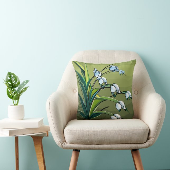 Coussin Lovely Lily : Dance délicate de la sérénité printa (Chaise)