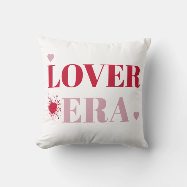 Coussin Lover Era Saint-Valentin | Cœurs Roses et Rouges (Recto)
