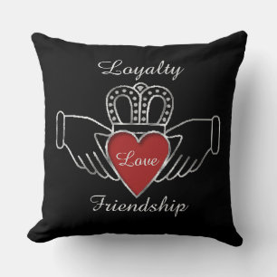 Coussin Loyauté Amitié Claddagh Jeu d'oreiller