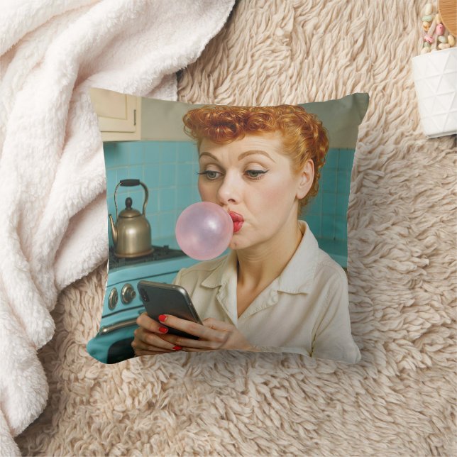 Coussin Lucille Ball SMS sur un téléphone portable (Couverture)