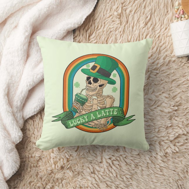 Coussin Lucky A Latte - Squelette, Café et Cloches (Couverture)