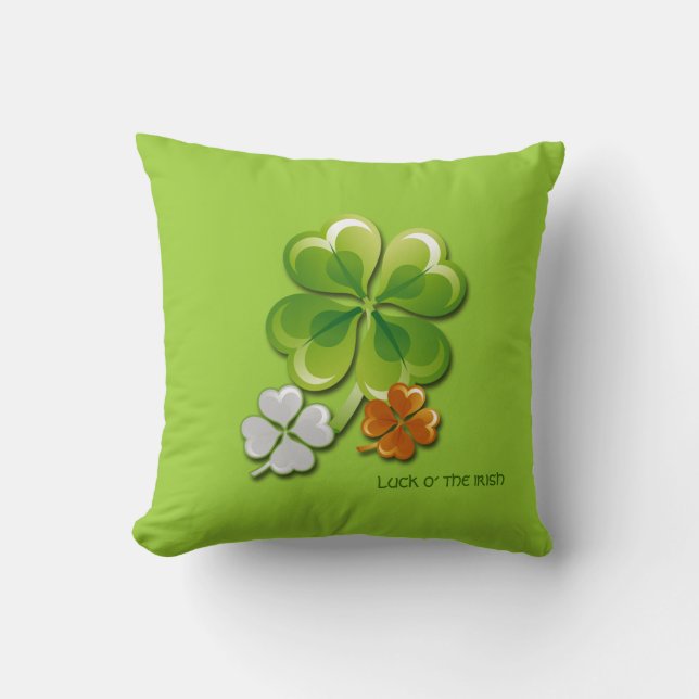 Coussin Lucky Charms Tricolor Shamrock St.Patrick's Day (Recto)