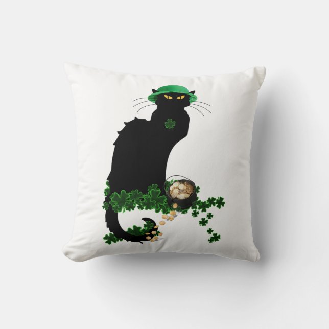 Coussin Lucky Le Conversation Noir Saint Patrick's Day (Recto)