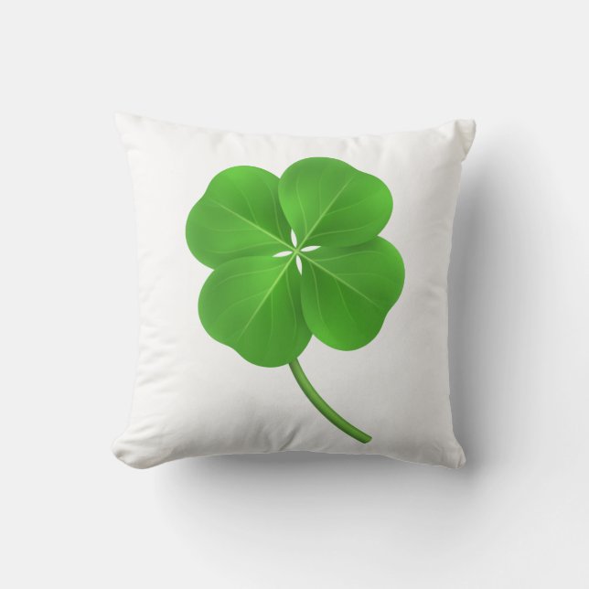 Coussin Lucky trèfle à quatre feuilles (Recto)