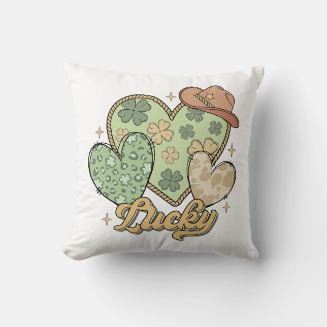 Coussin Lucky Western Jour de la Saint Patrick Shamrock de (Recto)