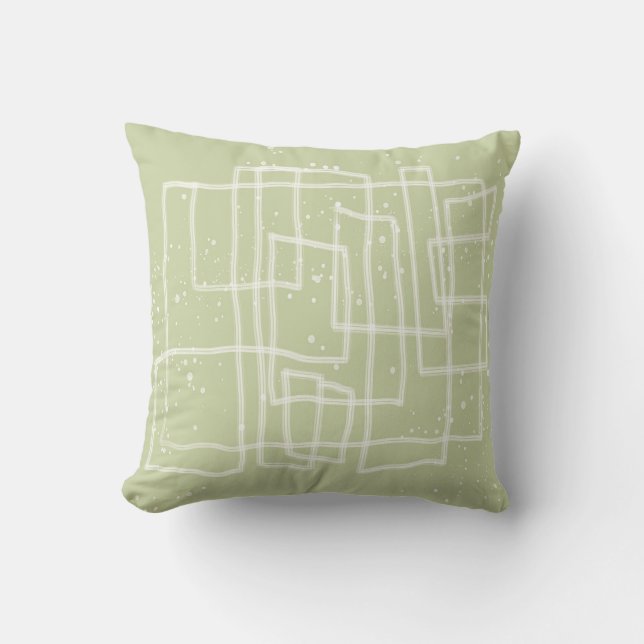 Coussin ludique et funky abstrait art citron vert (Recto)