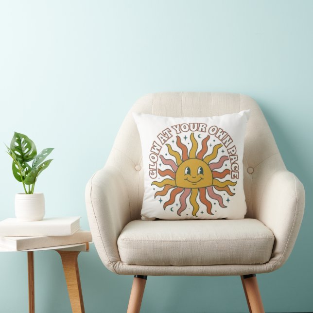 Coussin Lueur à votre propre rythme Rétro Soleil Esthétiqu (Chaise)