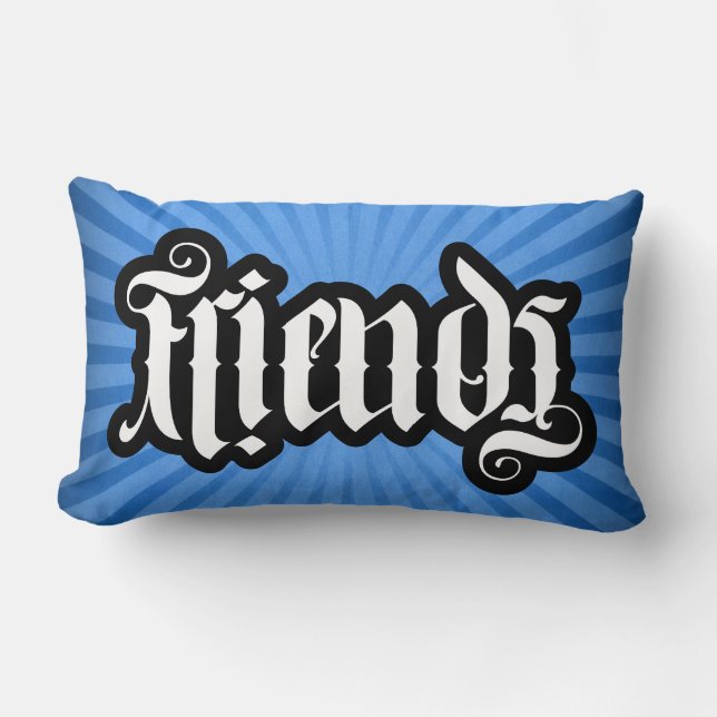 Coussin Lumbar de l'Ambigramme FlipScript (Recto)