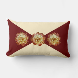 Coussin Lumbar en Bourgogne et crème - No 1