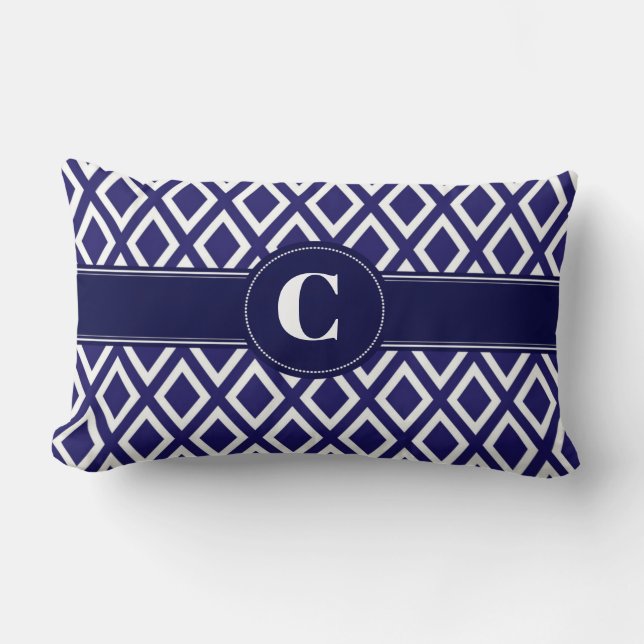 Coussin Lumbar Motif diamant monogramme (Recto)