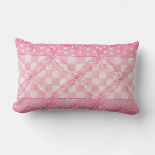 Coussin Lumbar PINK HEART QUILT
