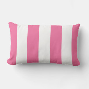 Coussin Lumbar rose et blanc chaud