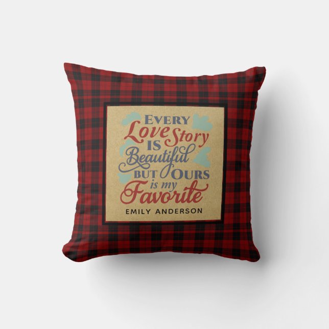 Coussin Lumberjack Amour Anniversaire Devis Cadeau Personn (Recto)