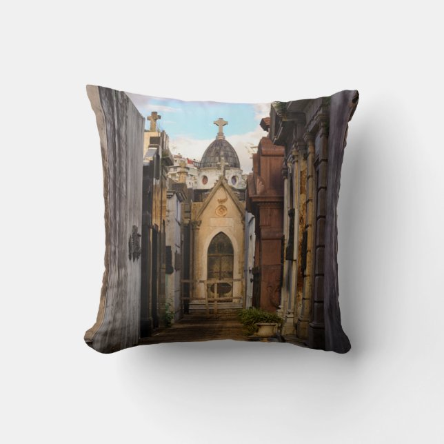 Coussin Lumière de soirée dans le cimetière de Recoleta (Recto)
