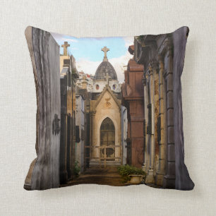 Coussin Lumière de soirée dans le cimetière de Recoleta