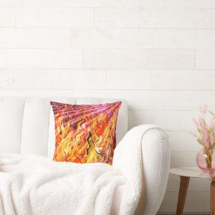 Coussin Lumière du soleil à travers les flammes......