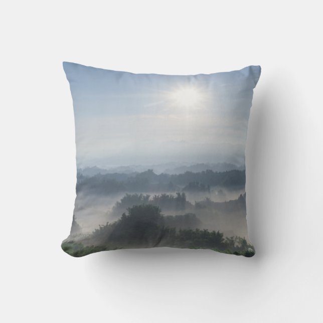 Coussin Lumière du soleil dans les bambous | Taiwan (Recto)