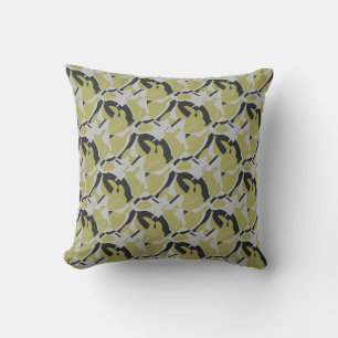 Coussin Lumière Olive Green Gris noir scintillant Art Ptin