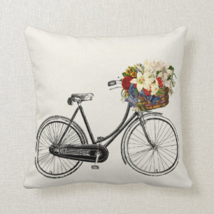 Coussin Lumière outre de carreau de fleur de bicyclette de
