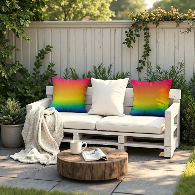Coussin Lumière Prisme - Spectrum Arc-en-ciel vibrant (Radiant rainbow comfort! Modern casual style for your sofa.)