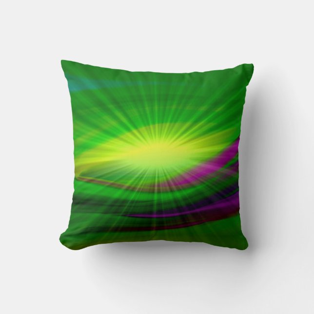 Coussin Lumière verte Art Abstrait (Recto)