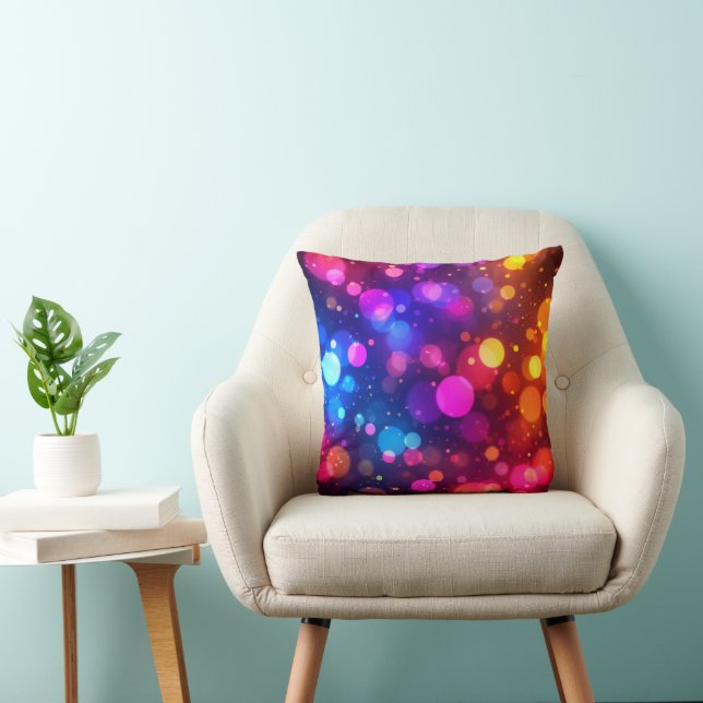Coussin Lumières Bokeh Néon Abstraites (Chaise)