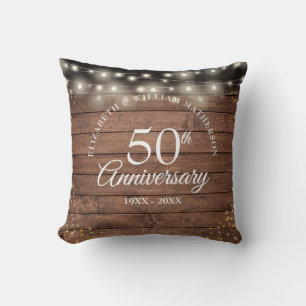 Coussin Lumières de chaîne en poussière d'or rustique pour