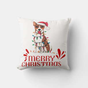 Coussin Lumières de Noël Basenji Chiens de Noël Cadeaux po